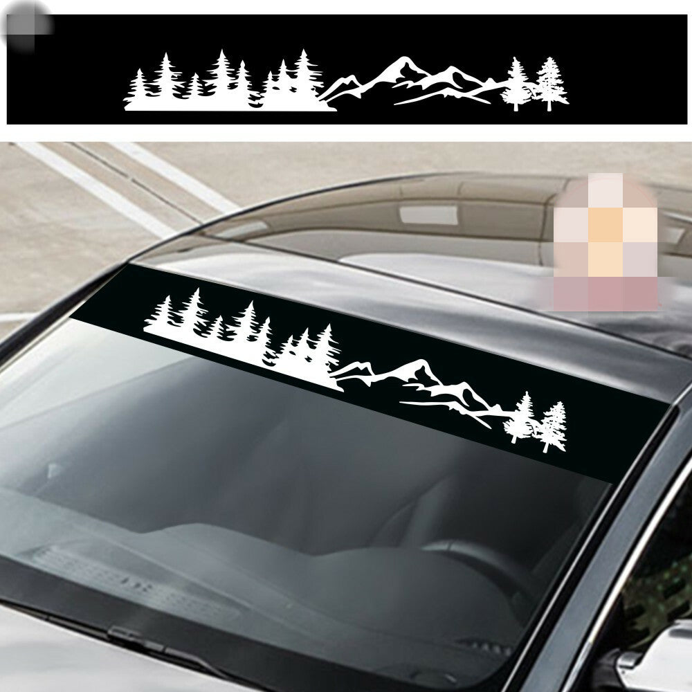 Car Stickers Vinyl Mountain Graphics Front Windshield White Decal Waterproof