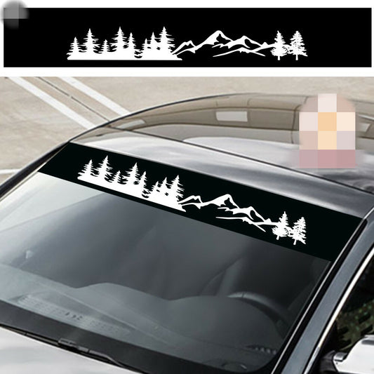 Car Stickers Vinyl Mountain Graphics Front Windshield White Decal Waterproof