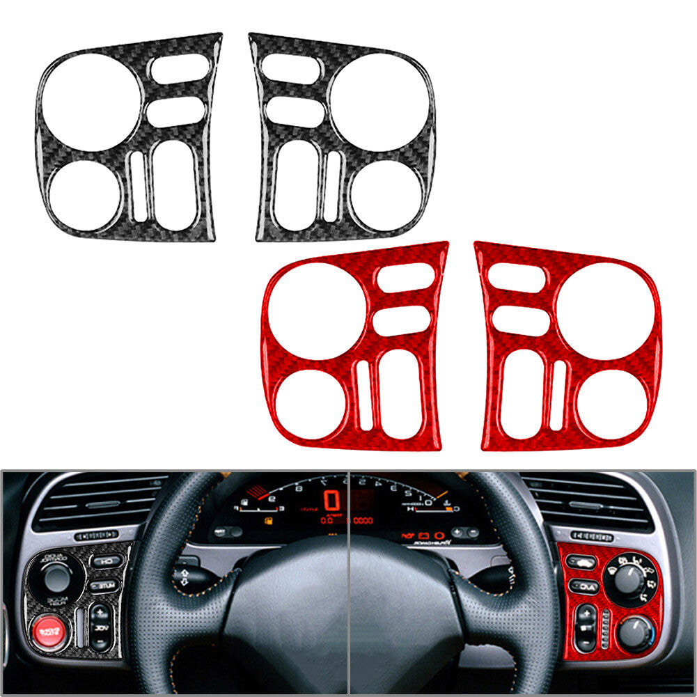 2Pcs LHD Carbon Fiber Interior Driver Dashboard Cover Trim for Honda S2000 00-09