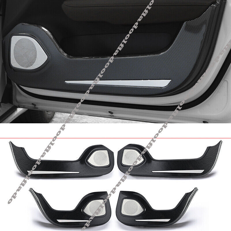 for Volvo S60 19-23 Carbon Fiber ABS Inner Door Anti-Kick Protection Cover Trim