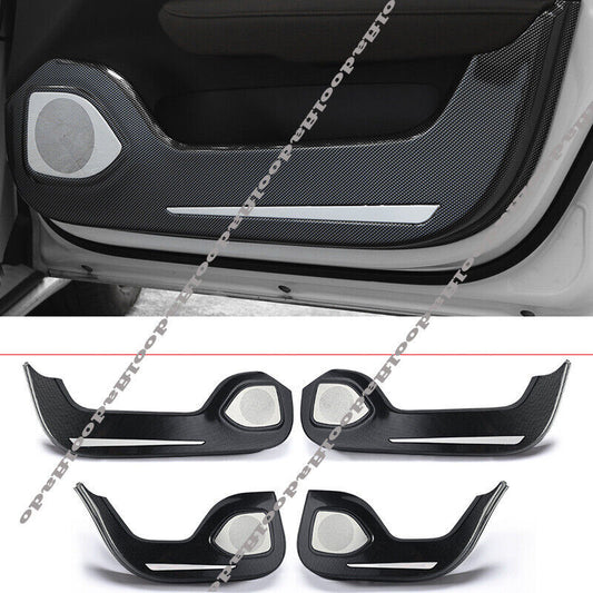 for Volvo S60 19-23 Carbon Fiber ABS Inner Door Anti-Kick Protection Cover Trim