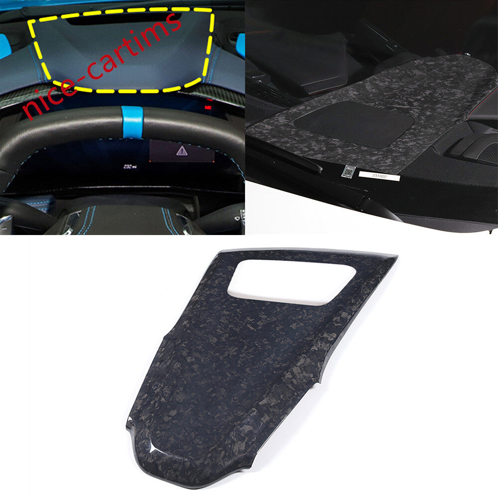 Forged Carbon Fiber W/ HUD Dashboard Upper Panel Cover for Corvette C8 2020-2024