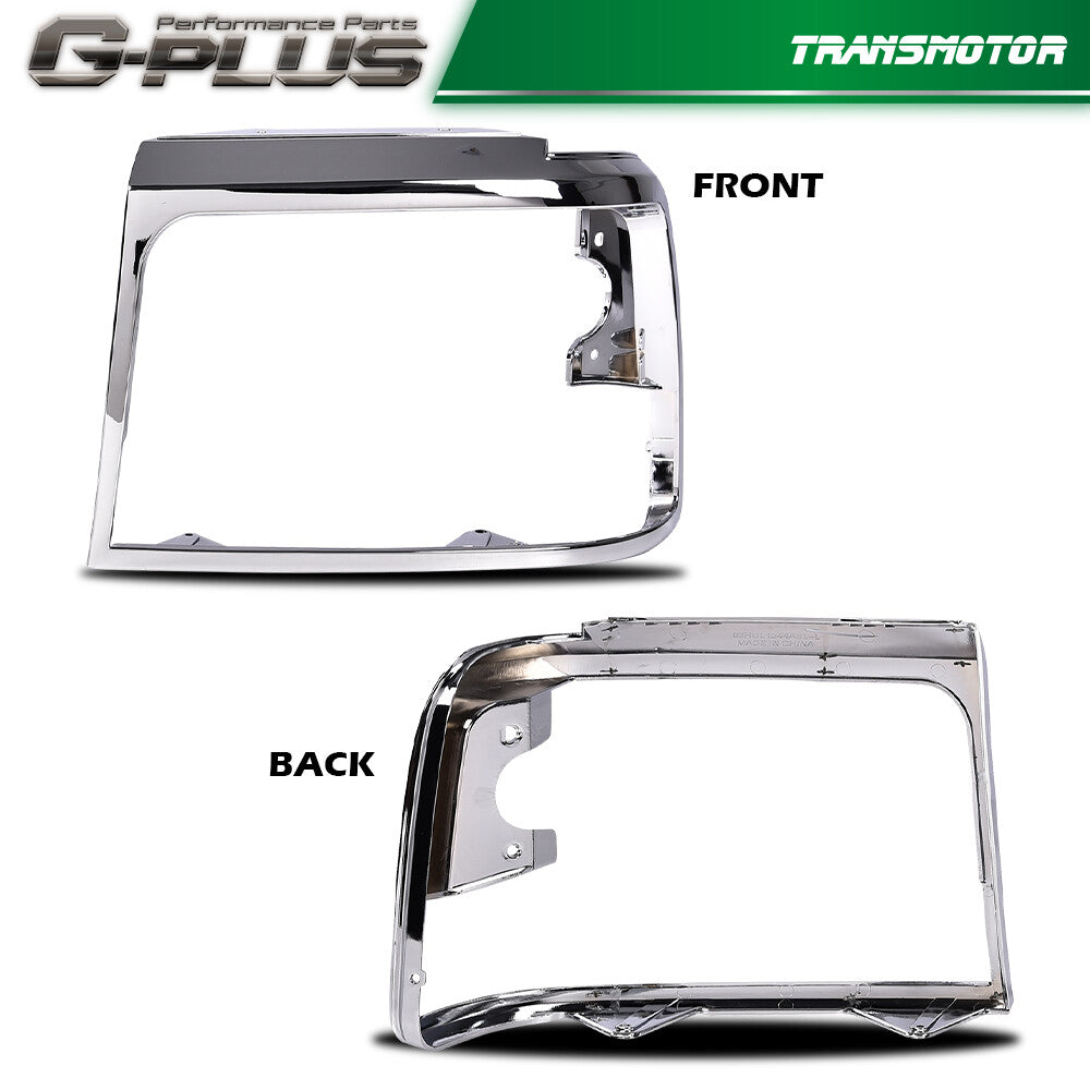 for CHRome Headlight Headlamp Trim Bezel Set Fits for Mustang F150 Pickup - v