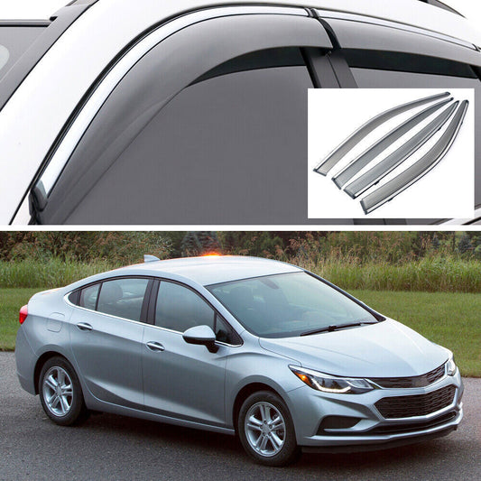 Side Window Deflector Visors Rain Guard Vent Shade for Chevy for Cruze Sedan 16-2020