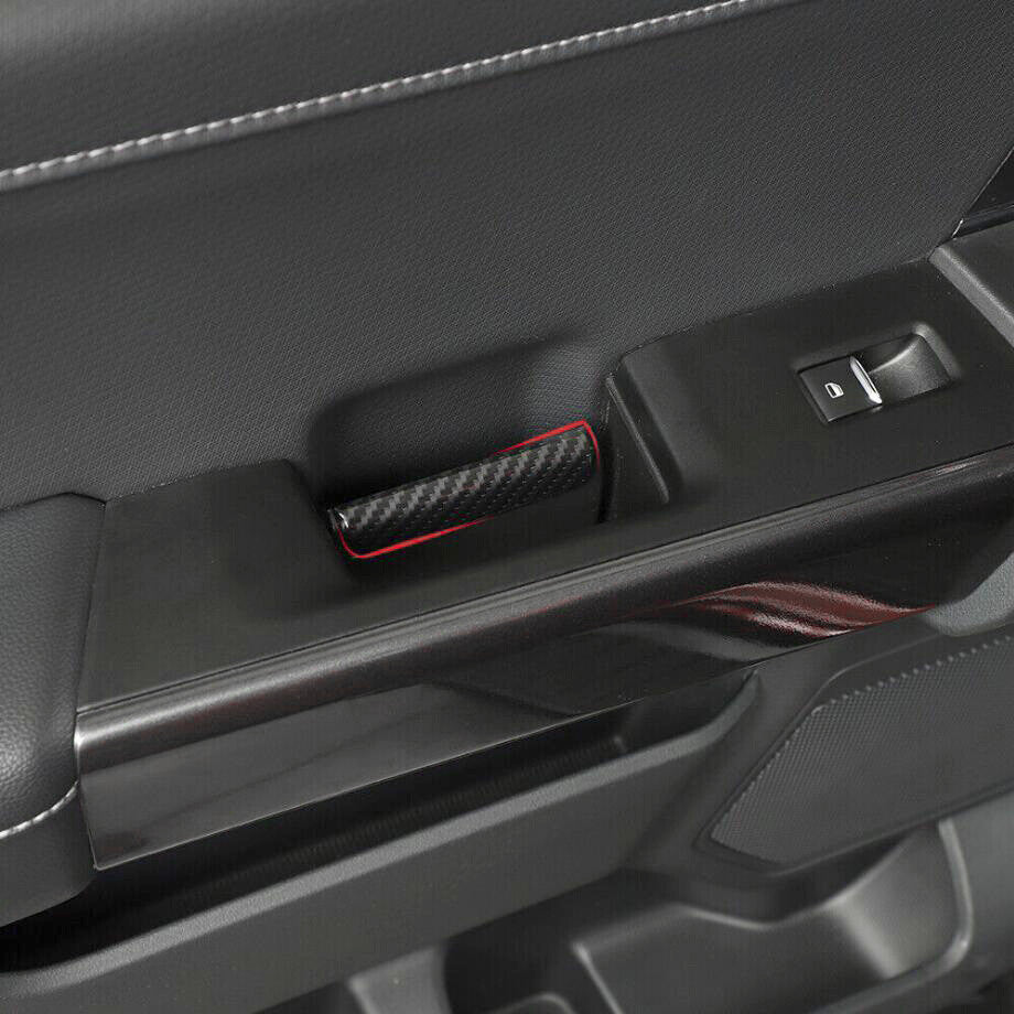 For 2021-2023 F150 Carbon Inner Door Handle Strips Trim Decor Bezels v