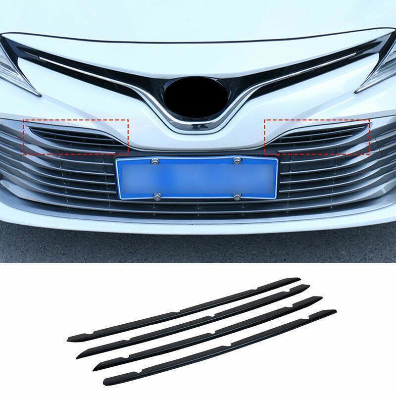 for Toyota for Camry 18-2020 Black Steel Front Center Grille Grill Strip Trim 4PCS