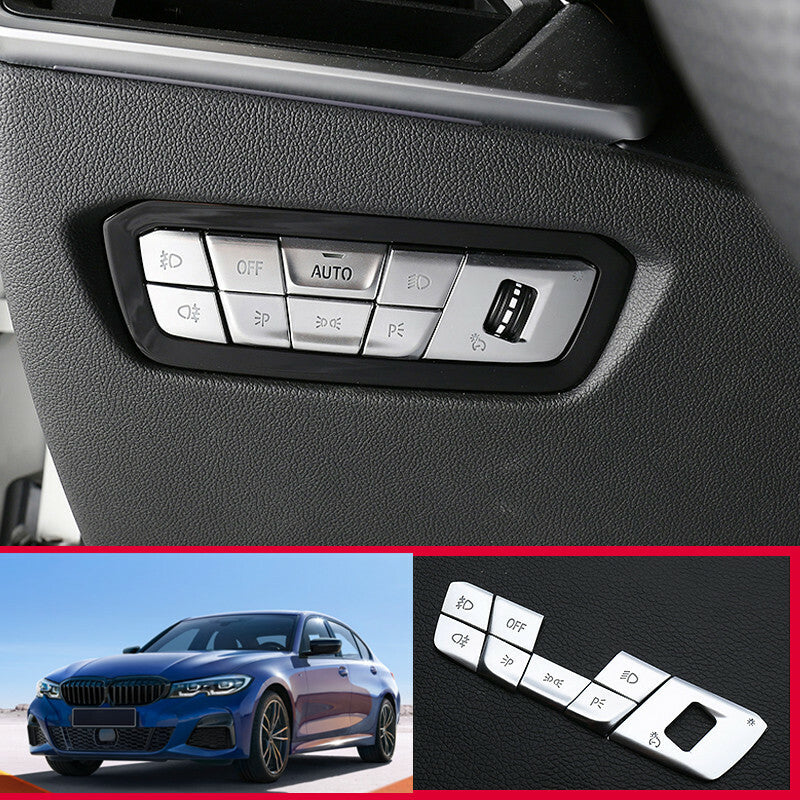 silver Headlight adjustment button Decoration for BMW 3 Series G20 330i 19-2020
