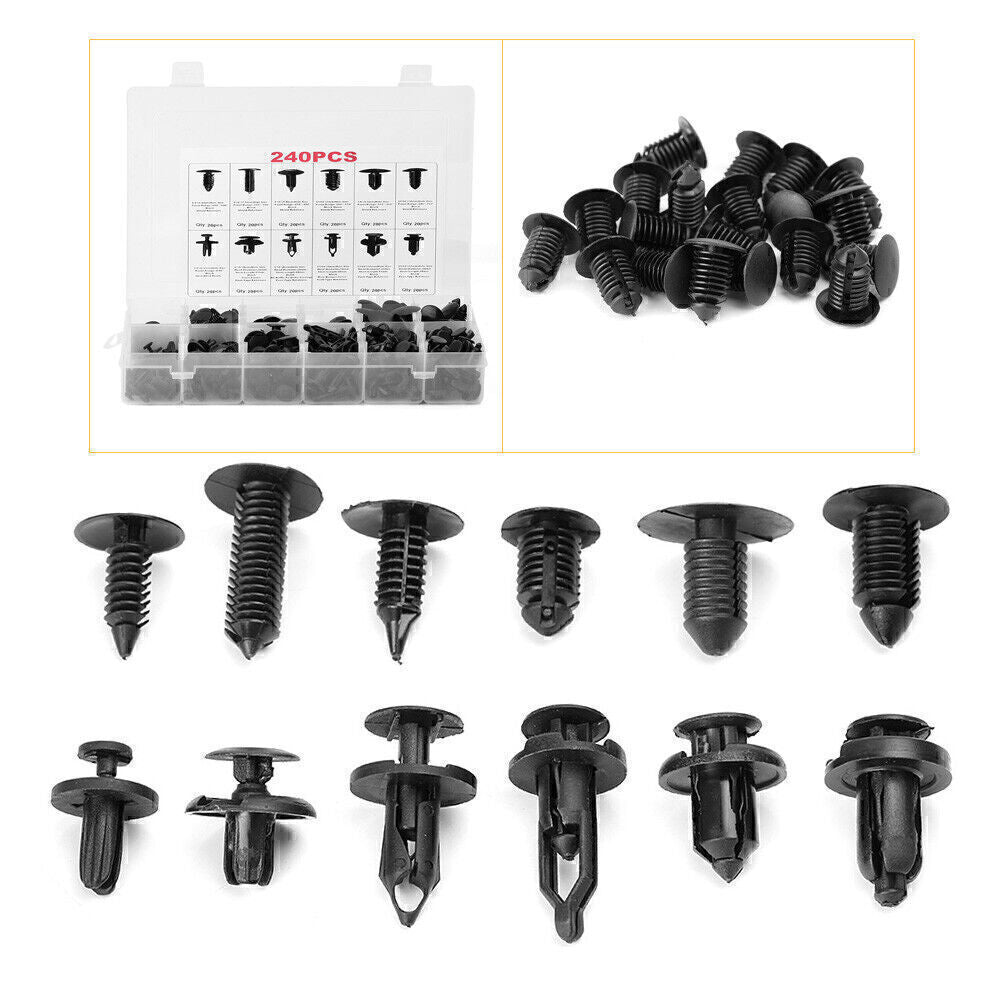 240x Car Body Retainer Push Type Pin Rivet Trim Clip Panel Moulding Kit Q