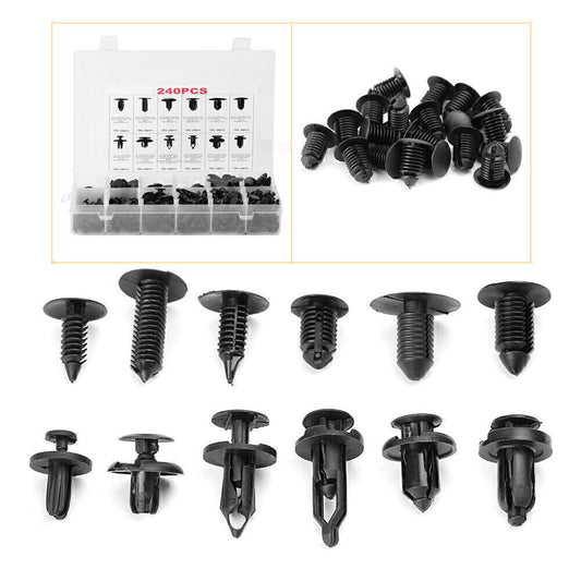 240x Car Body Retainer Push Type Pin Rivet Trim Clip Panel Moulding Kit Q