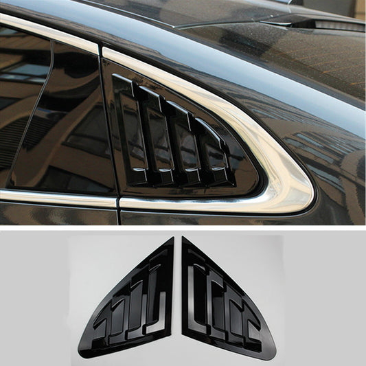 for Chevrolet Malibu 2016-24 Bright Black Window Louvers Rear Vent Cover Trim 2X
