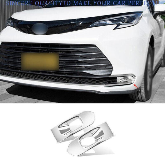 for Toyota for Sienna 2021-24 Chrome Front Fog Light Eyelid Molding Cover Trims 2PC