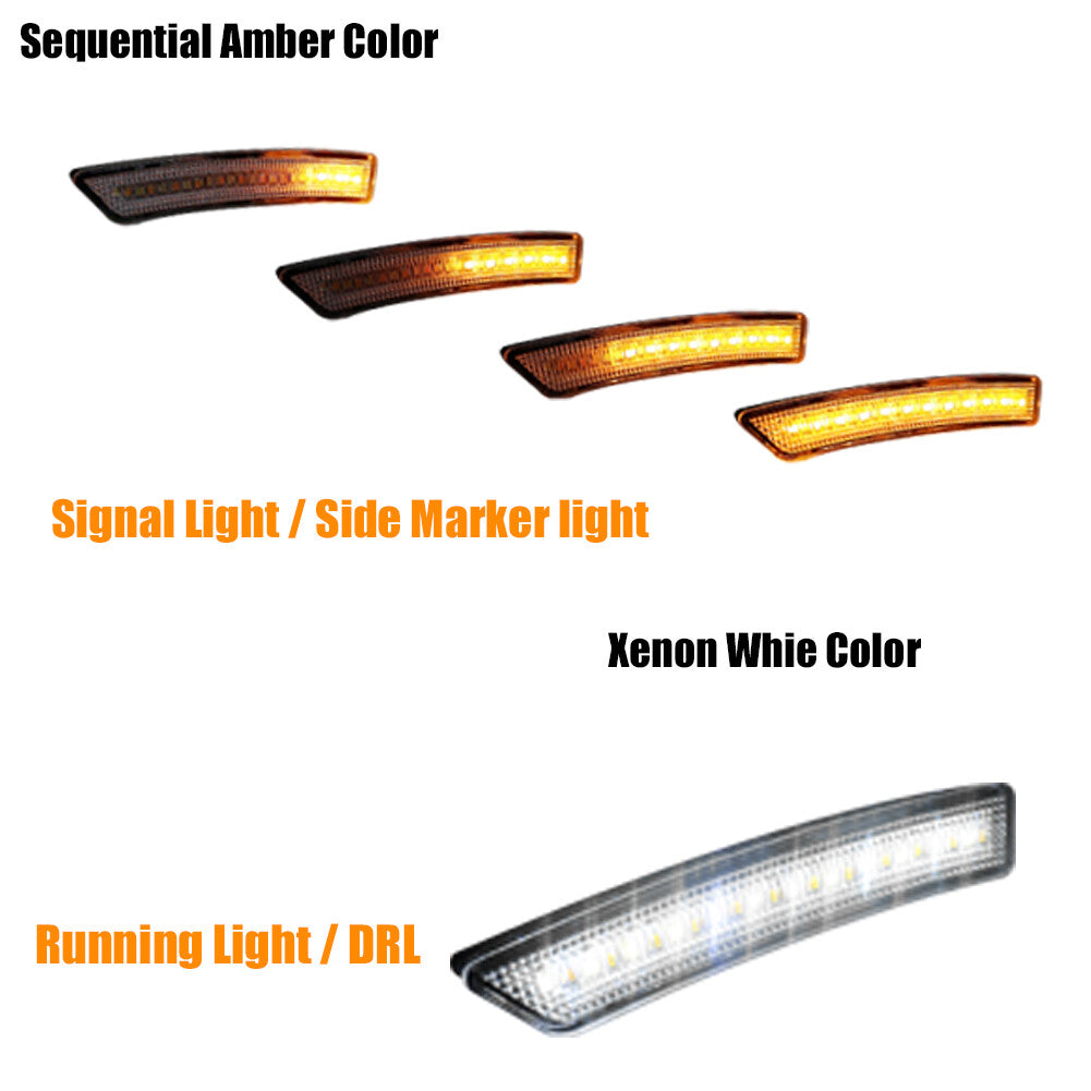Suitable for 16-22 for Lincoln Nautilus MKX front fender sequential signal side marker lights - v