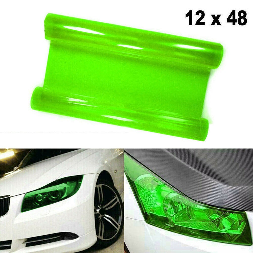 Green Tint Vinyl Film for Headlights Tail Lights Perfect Fit Glossy Finish Q