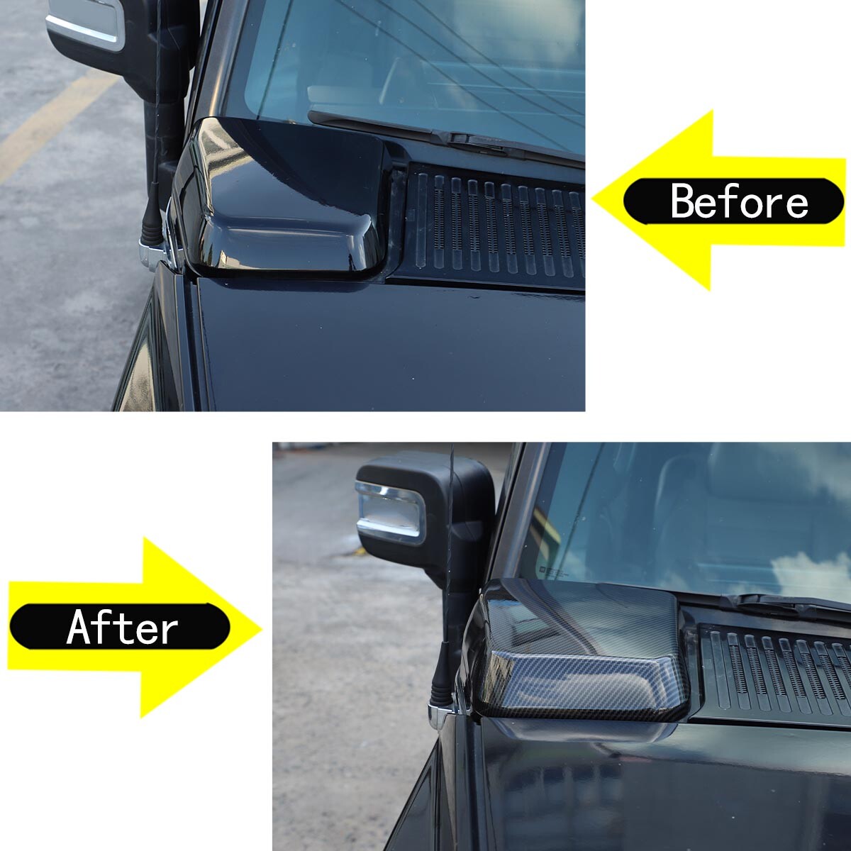 Carbon fiber front hood side air intake cover trim for HUMME-R 2003-09 H2