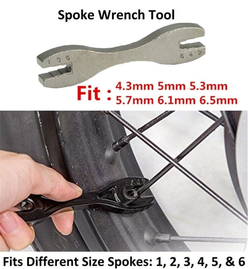 1pc 4.3-6.5mm Spoke Wrench Tool Multiple Sizes Rim Wheel For Bike/Motorcycle n