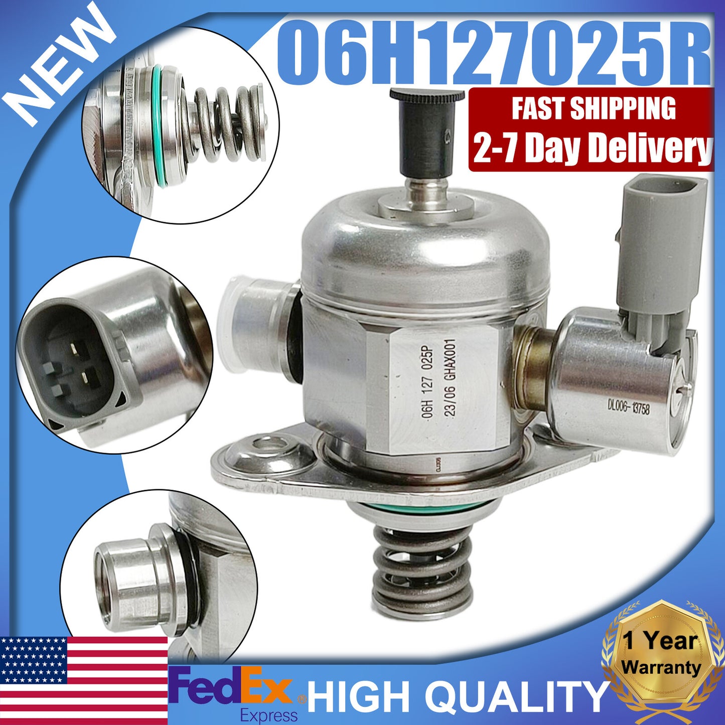 High-pressure fuel pump #06H127025P suitable for Golf , for Passat , for Tiguan , for Audi A3, A5, Q3, and TT.