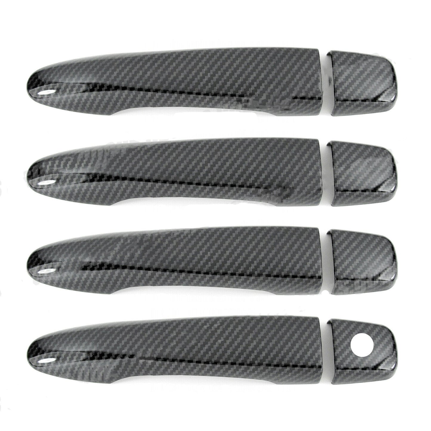 Set For 20-23 for Nissan Versa Glossy Black Carbon Fiber Side Door Handle Cover Trim