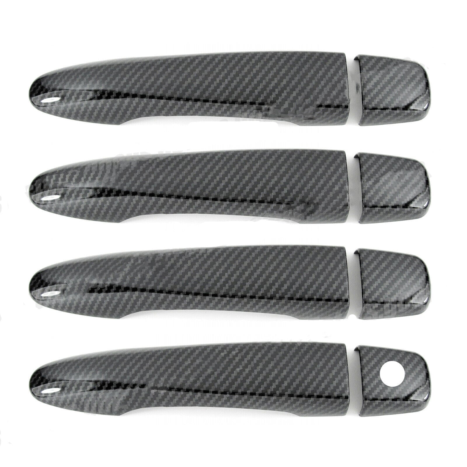 Set For 20-23 for Nissan Versa Glossy Black Carbon Fiber Side Door Handle Cover Trim