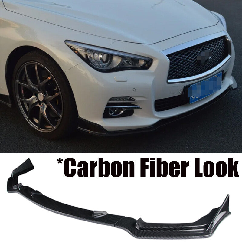 Carbon Fiber Front Bumper Lip Spoiler Splitter for Infiniti Q50 Sport 2014-2017 n