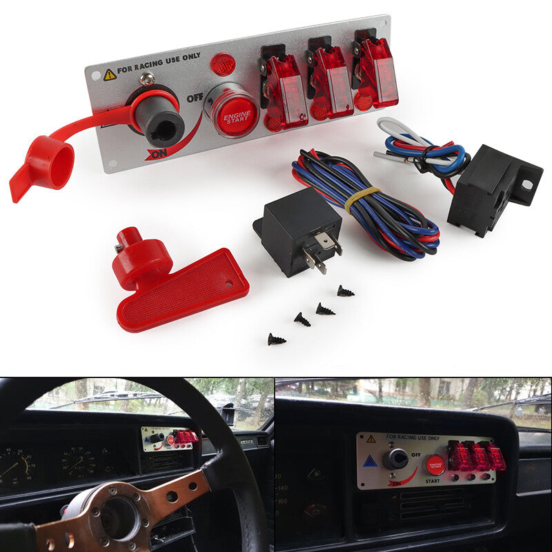 12V racing ignition switch panel engine start button switch suitable for cars and trucks - n