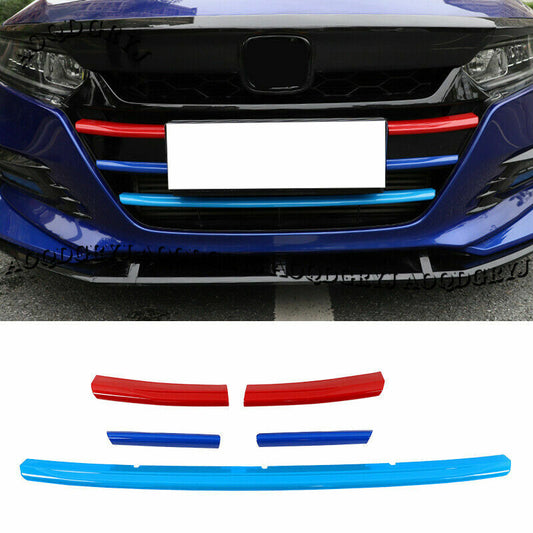 3-Colors ABS Front Bumper Grille Moulding Trim Strips for Honda Accord 2018-2021