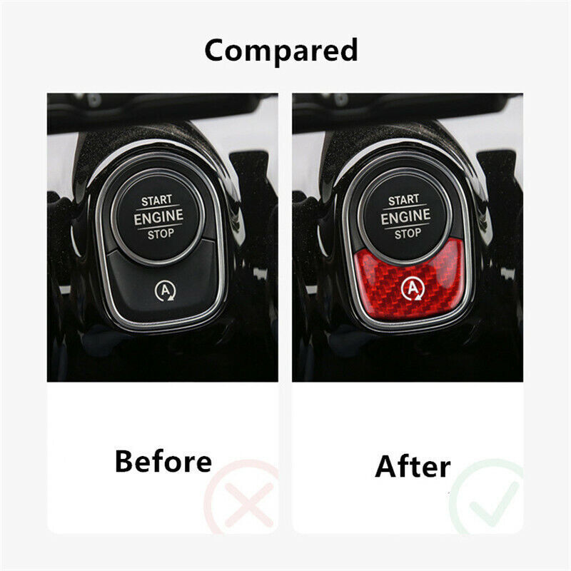 Red carbon fiber engine start button cover suitable for AB W177 W247 X247 C118- n