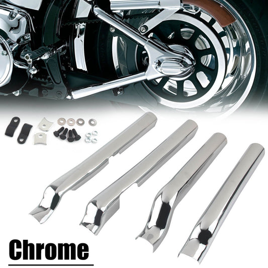 Fit for Harley Heritage Softail Classic FLSTC Chrome Rear Swingarm Tube Covers Q