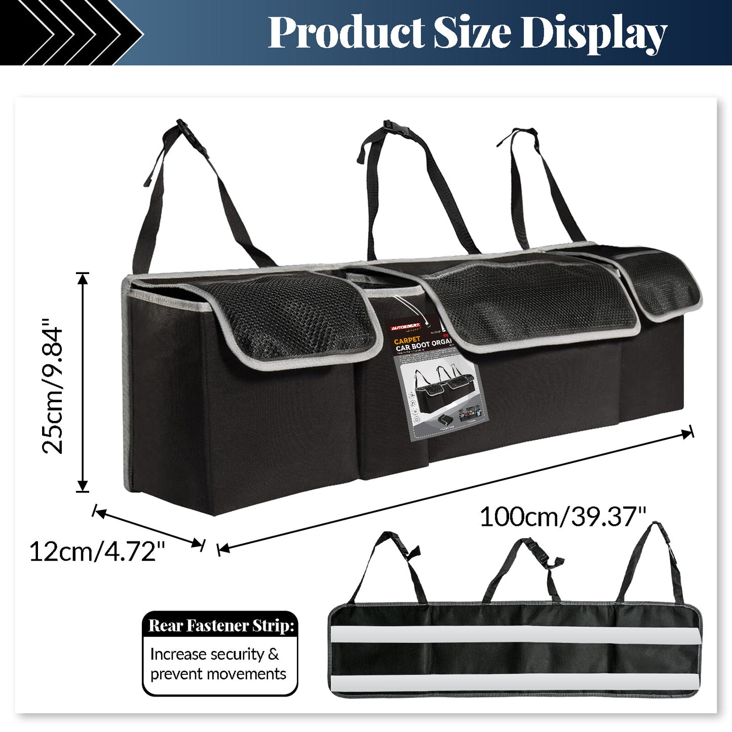 Felt Back for Seat Organiser Hanging Pouch Car Boot Storage Bag SUV Hatchback Trunk