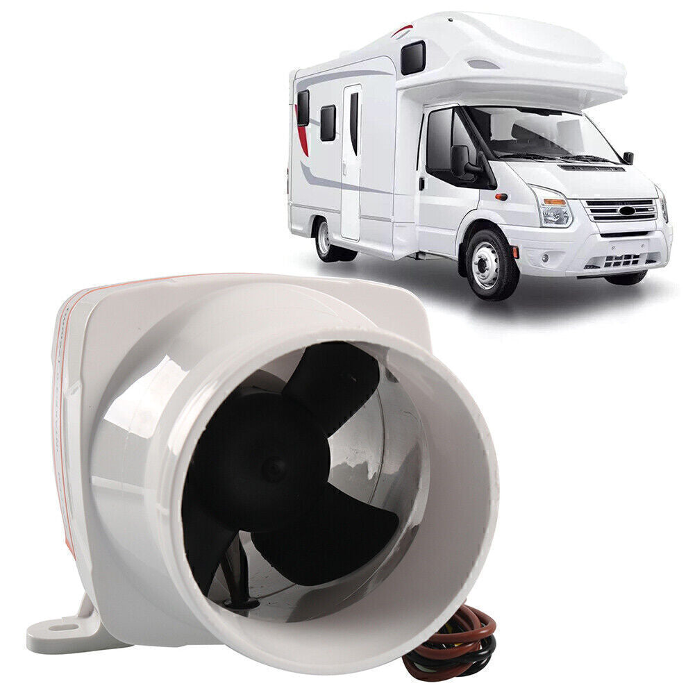 3 Inch 12V 130CFM 4 Blade White Marine Boat Bilge In-Line Air Blower Boat White Q
