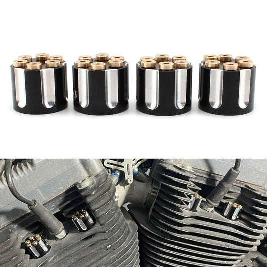 4x for Harley Twin Cam Sportster Spark Plug Screw Nut Head Bolt Engine Cover Cap