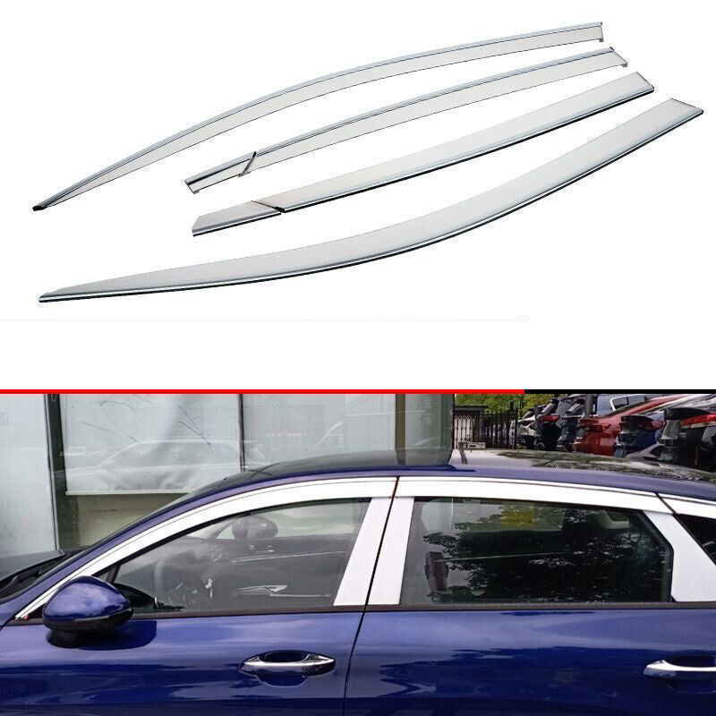 for Kia K5 2021-2024 Chrome Side Window Vent Visor Sun Rain Deflector Guard trim