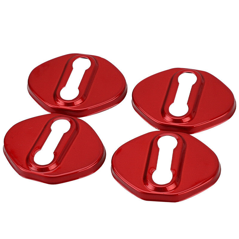 4x Red Accessories Door Lock Protective Cover Trim for Toyota for Corolla 2014-2023