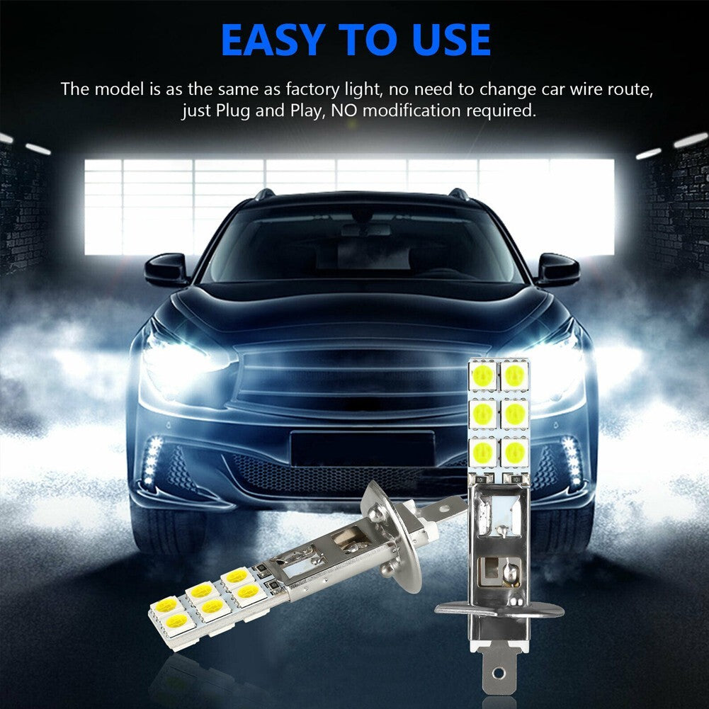 2H1 6000K Ultra White 55W LED Headlight Bulb Kit for Fog Lights