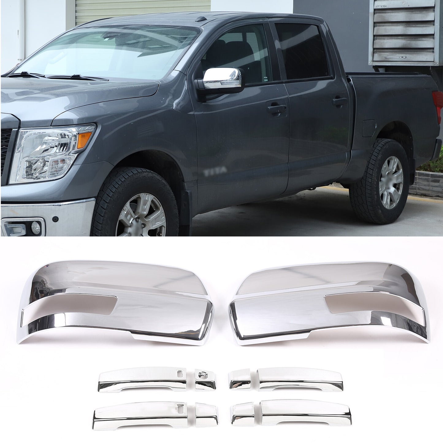 2-piece set of exterior rearview mirror handle and door cover trim for Titan 16-23- n