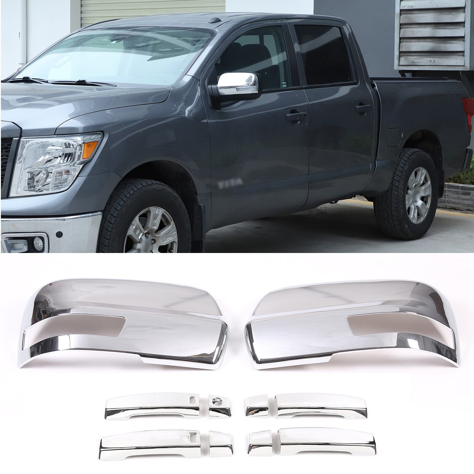 2-piece set of exterior rearview mirror handle and door cover trim for Titan 16-23- n