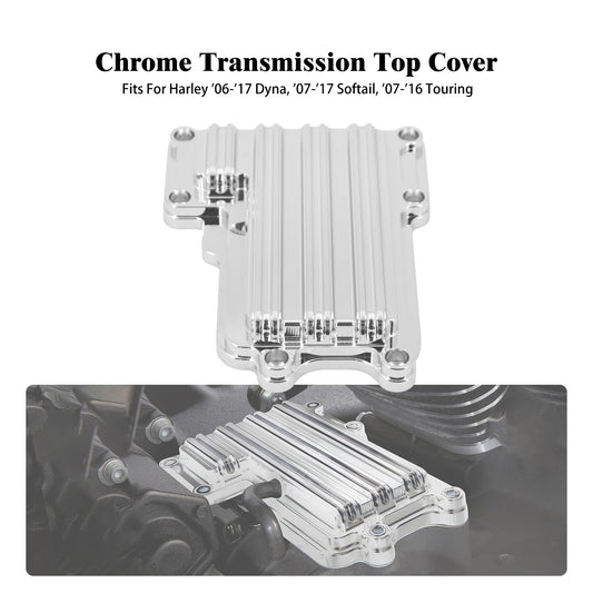 Chrome Gauge Transmission Top Cover Fit for Harley Touring Softail Dyna 06-2017