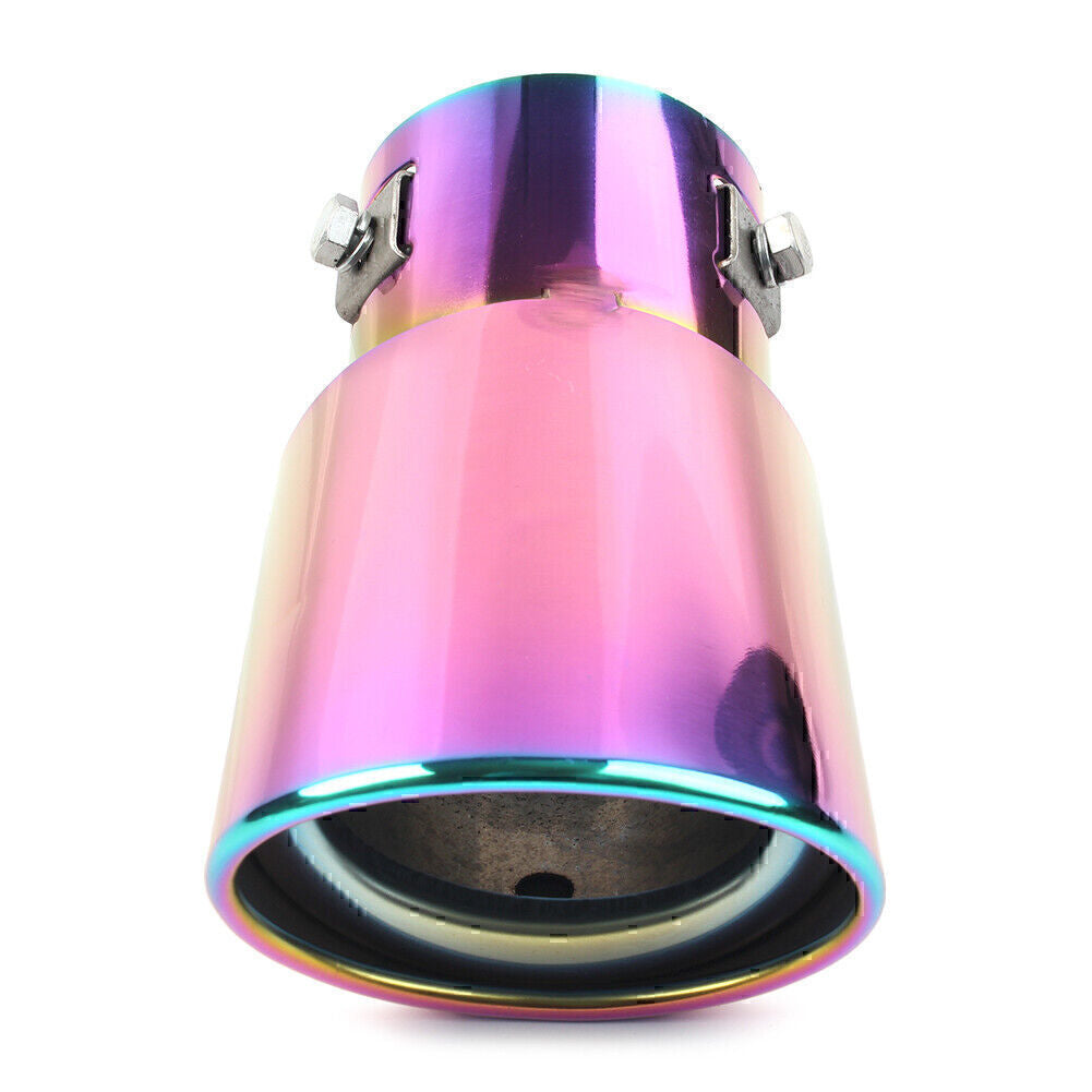 Car Stainless Steel Rear Exhaust Pipe Tail Muffler Tip Round Accessories RED Q