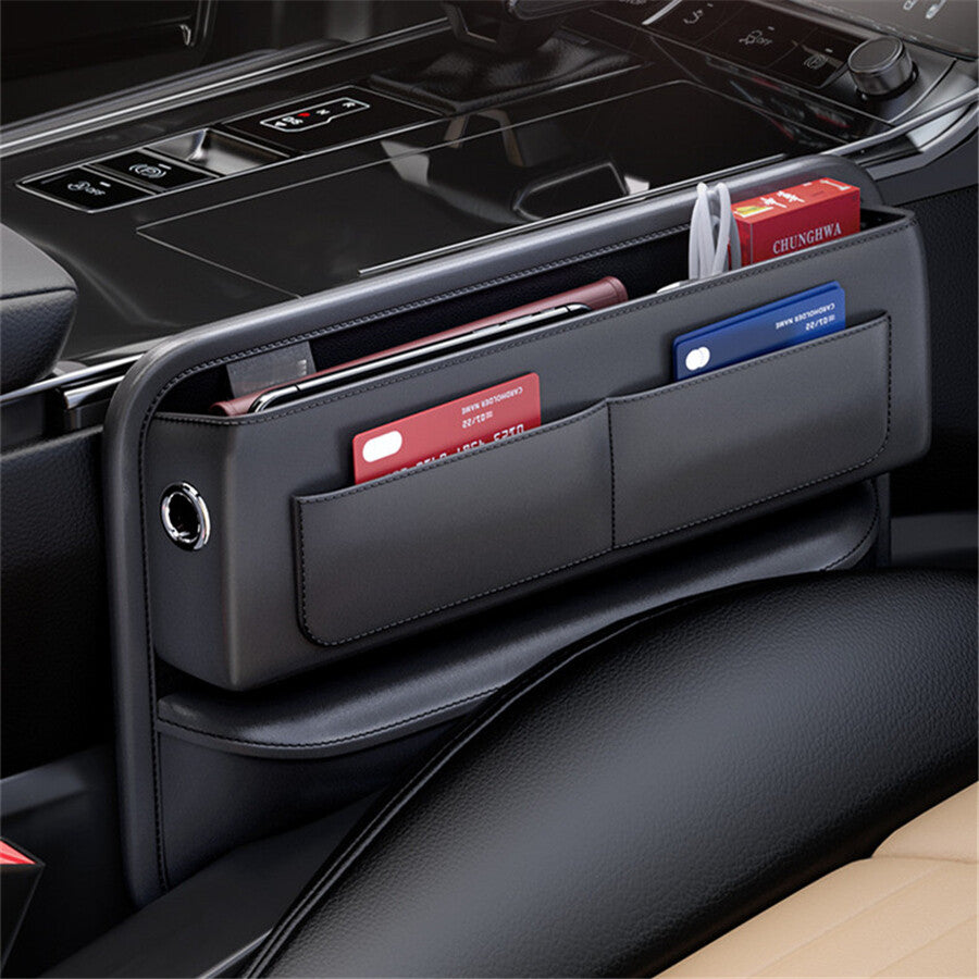 PU Leather for Seat Crevice Storage Box Gap Pocket Phone Organizer Car Accessories