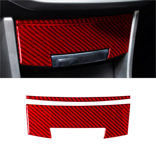2PCS for Honda Accord 2013-2017 Red Carbon Fiber Central Storage Box Cover Trim