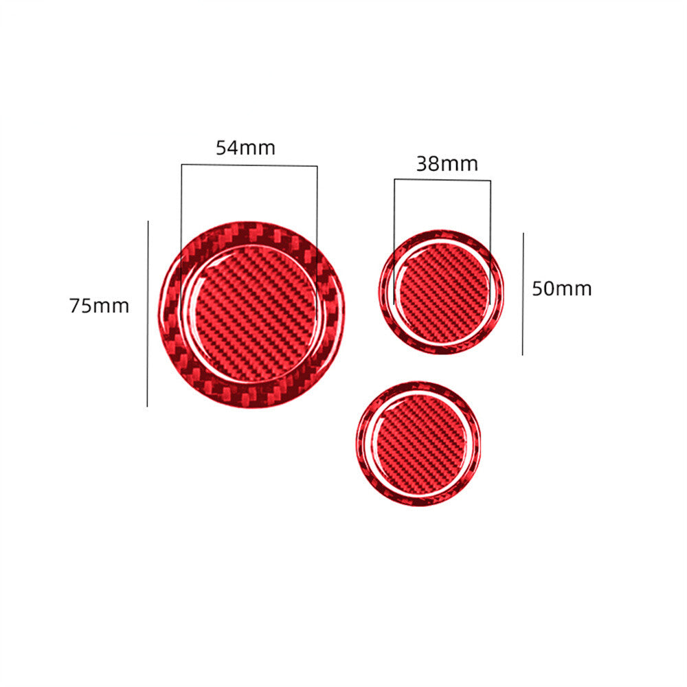 4Pcs Red Carbon Fiber Steering Wheel Button Cover Trim Type B for Chrysler 300 v
