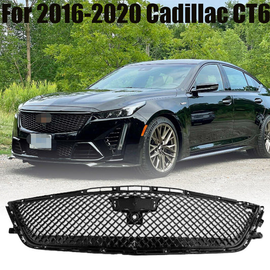 Blackwing Style GLOSS BLACK Front Bumper Grille Cover For 16-20 for Cadillac CT6 n