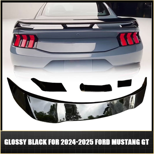 For 2024-2025 for Ford for Mustang GT Track Pack Rear Trunk Lip Spoiler Wing Gloss Black