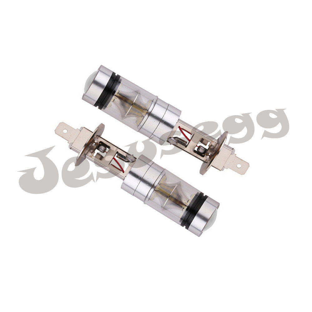 2X Car H1 Type LED 100W Fog Headlight DRL Daytime Driving Lights Head Lamp Bulb Q