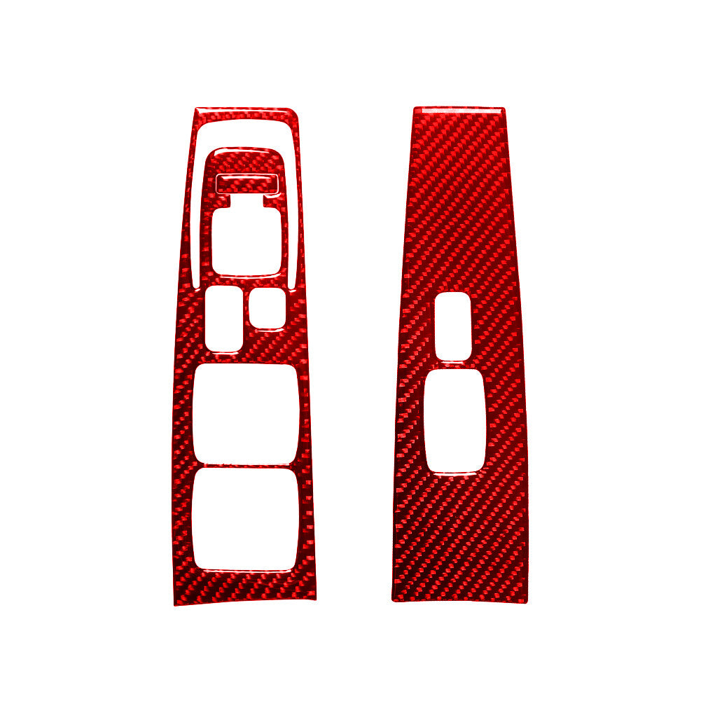 3Pcs Red Carbon Fiber Interior Trunk Release Cover Trim For X1 F48 2016-2018 v