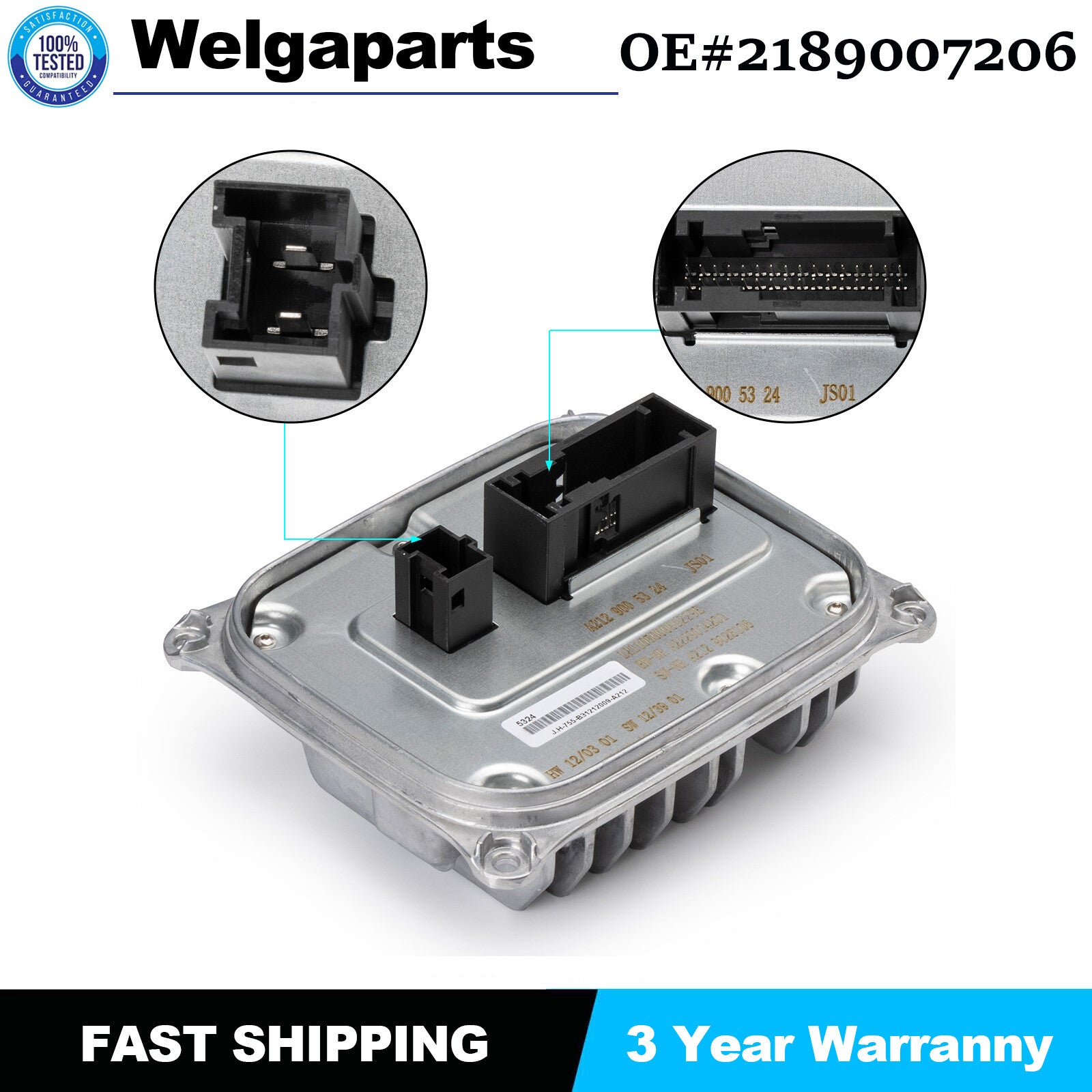 1x LED Headlight Ballast Control Unit for Mercedes-Benz W212 E-CLASS 2189007206