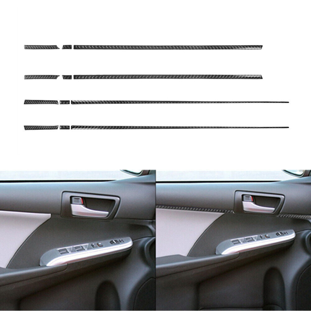 12x for Toyota for Camry 2012-2014 Carbon Fiber Interior Door Panel Cover Trim