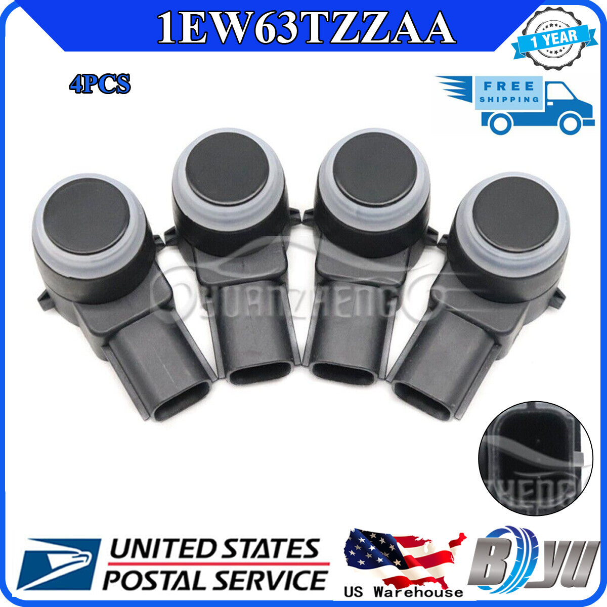 Rear Parking PDC Backup Auxiliary Sensors (4) Applicable to for Dodge for Chrysler for Jeep for Ram 1EW63TZZAA Q
