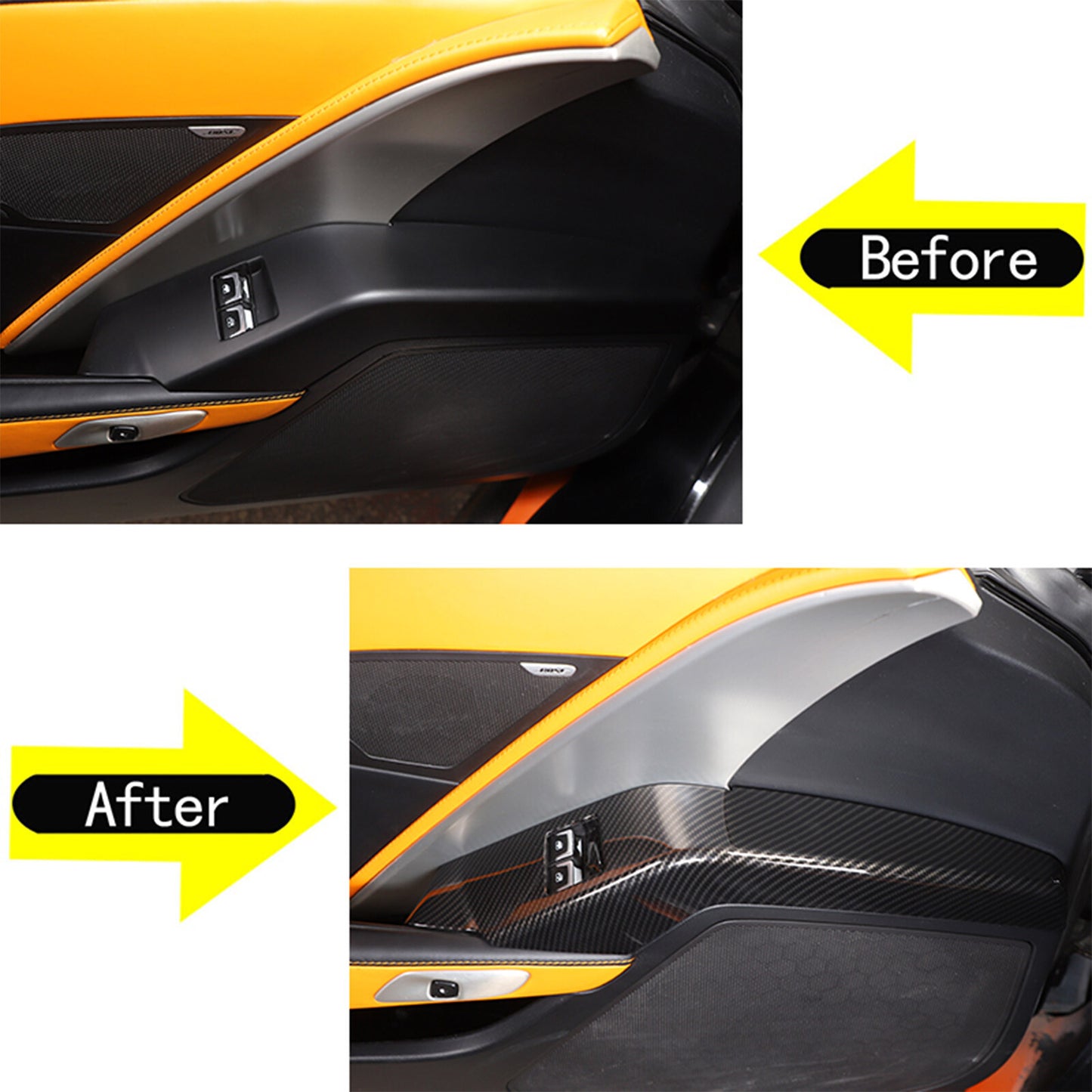 Carbon fiber interior window lift switch panel cover for Corvette C7 2014-19 ABS- n
