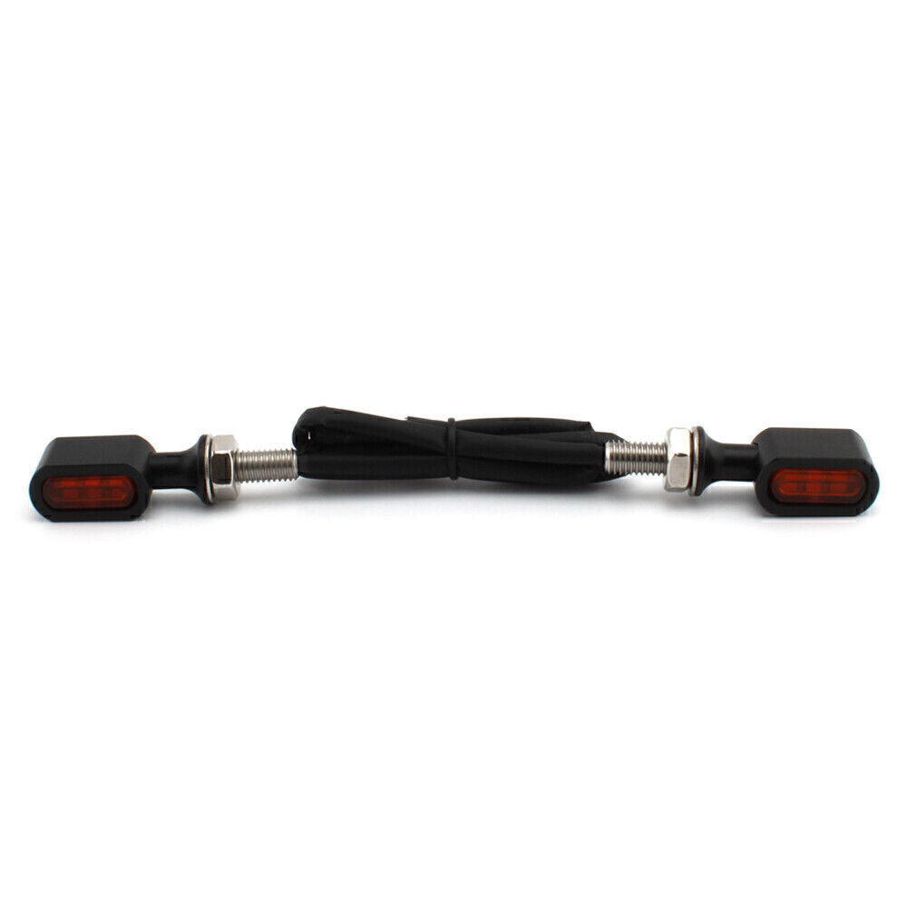 for Mini LED Turn Signal Light Indicator Blinker for Cafe Racer Black Amber Lens Q