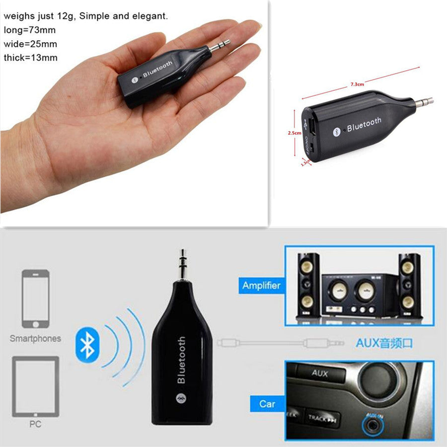 Universal Car for Mini 3.5mm Aux Out Wireless Black 3.0 Bluetooth Adaptor Receiver